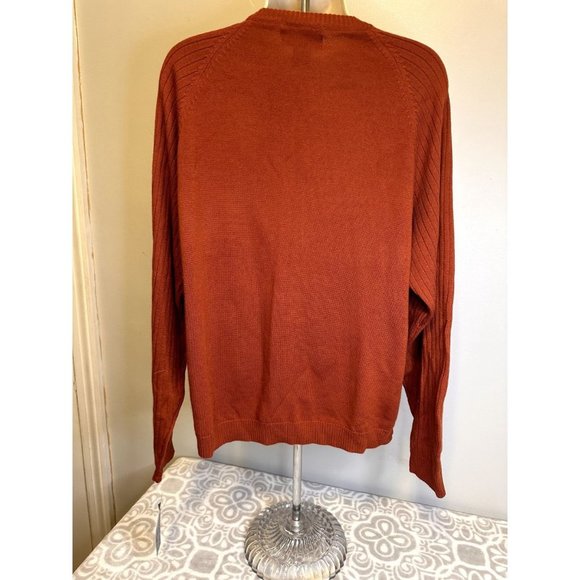 Guy Risoldi 100% Pure Italian Merino Wool Men's Sweater, Size M, Orange, NWT - Picture 6 of 15